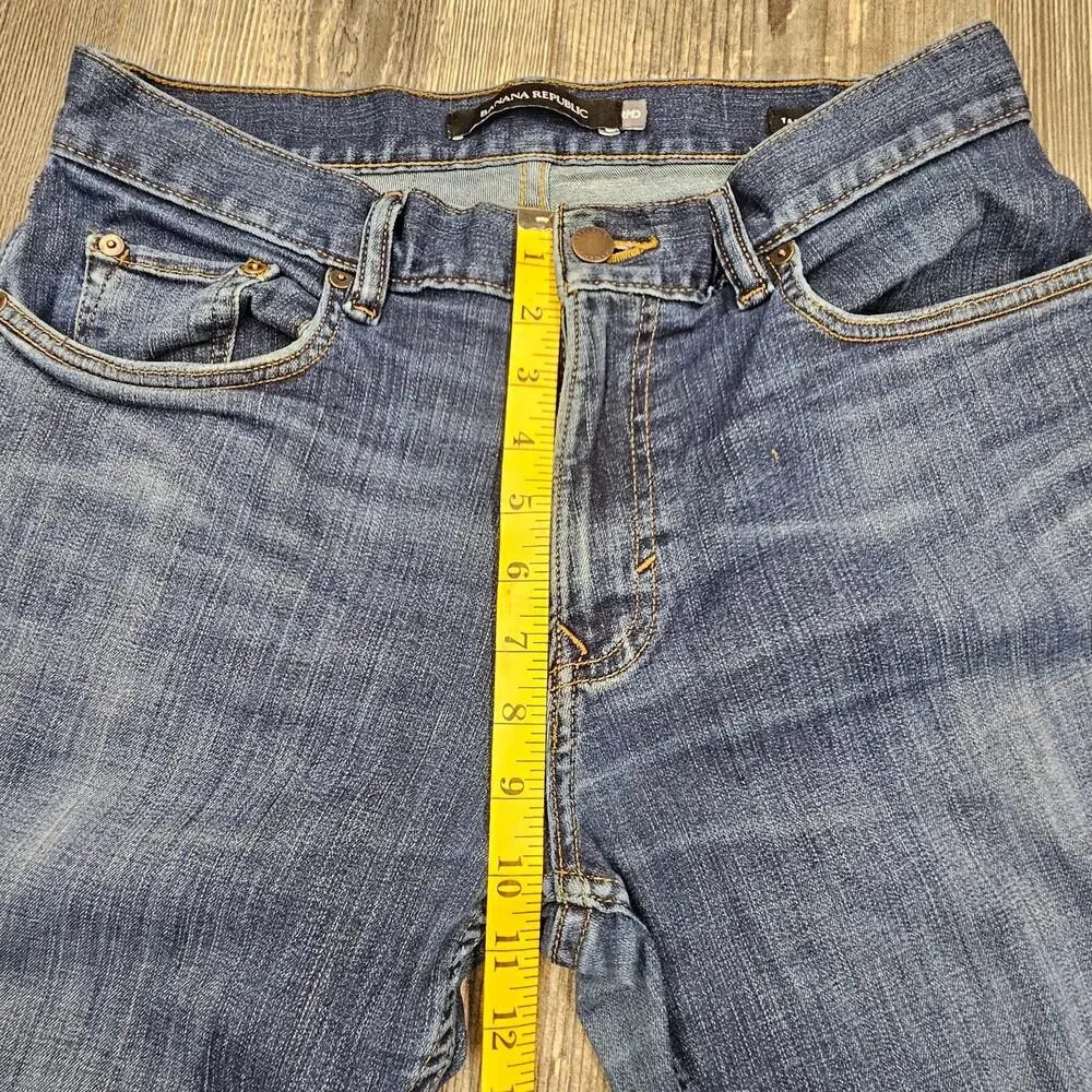 BANANA REPUBLIC MEN'S TAPERED COTTON BLEND RMD JEANS – MEDIUM WASH – SIZE 32×32
